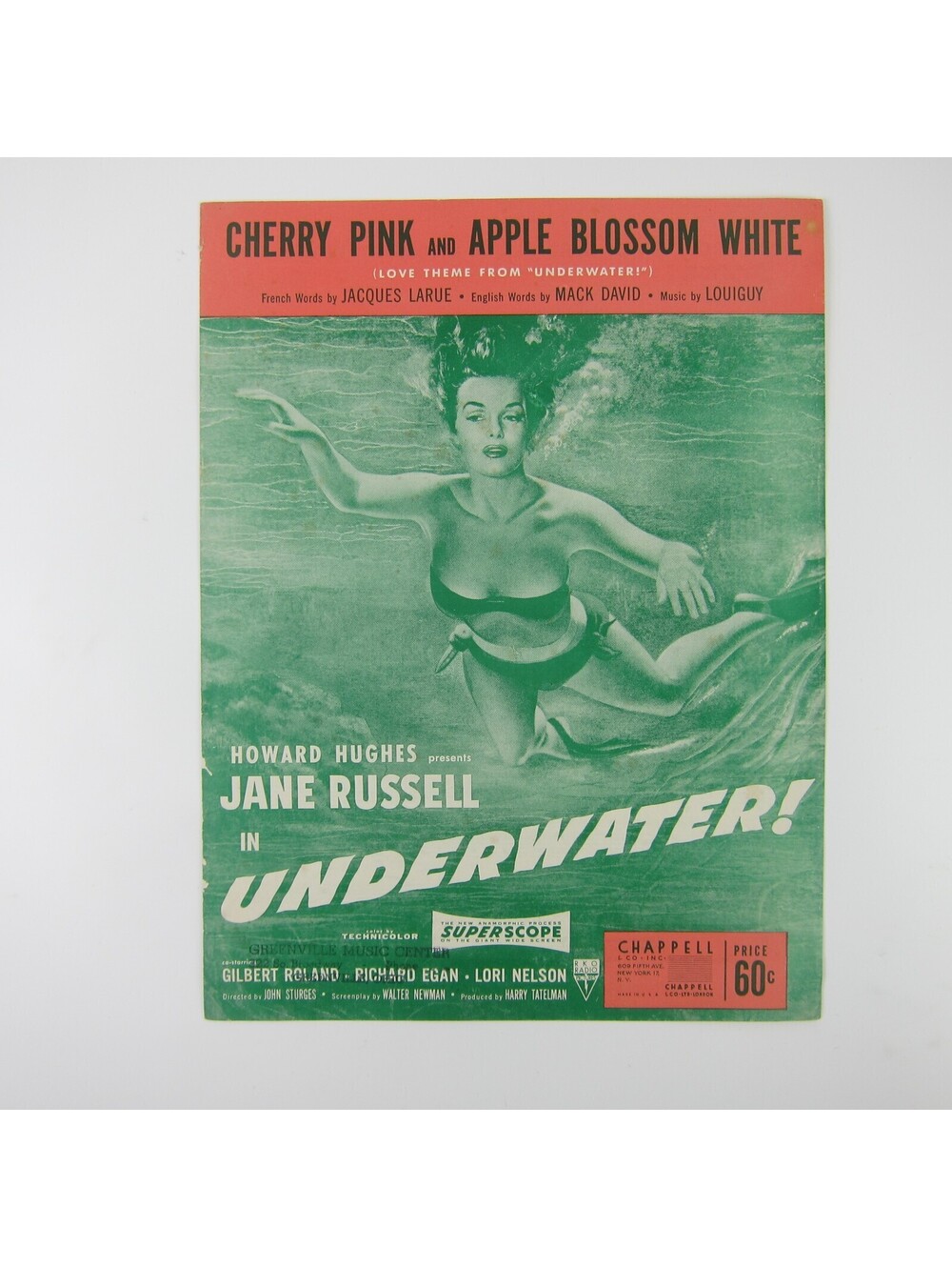 Sheet Music Cherry Pink Apple Blossom White Underwater Jane Russell Vintage 1950